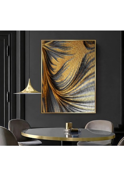 |gold Soyut Model ( CKD-035) |çerçeveli Kanvas Tablo Ckdikey