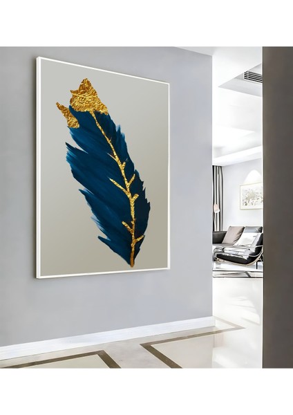 |lacivert Gold Tüy ( CKD-041) |çerçeveli Kanvas Tablo Ckdikey modelleri