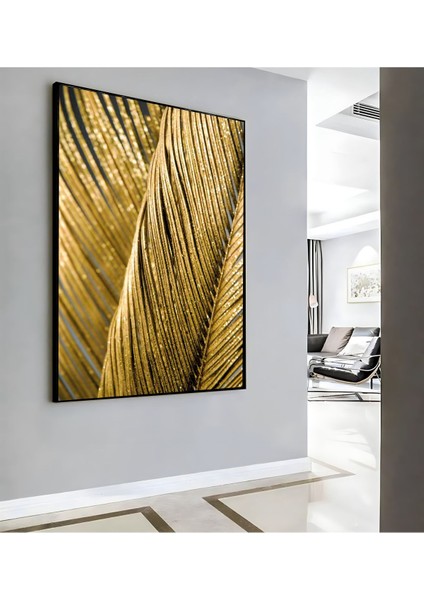 |gold Yaprak Modeli ( CKD-023) |çerçeveli Kanvas Tablo Ckdikey modelleri