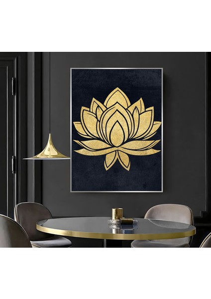 |gold Lotus Çiçeği ( CKD-015) |çerçeveli Kanvas Tablo Ckdikey