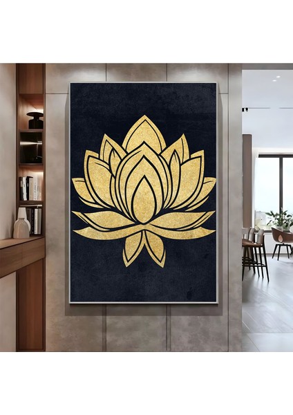 |gold Lotus Çiçeği ( CKD-015) |çerçeveli Kanvas Tablo Ckdikey fiyatları