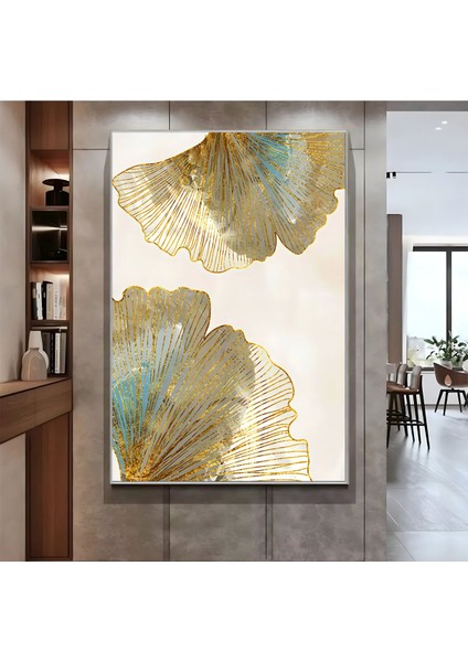|krem Gold Bohem Soyut Model (CKD-098) |çerçeveli Kanvas Tablo Ckdikey
