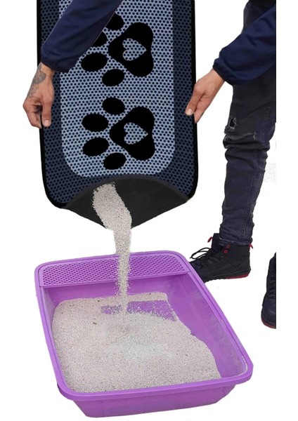 Elekli Tuvalet Desenli Önü Kedi Kumu Paspası 60X120 cm Desen 3 modelleri