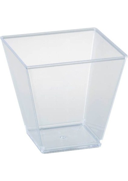 60 ml Kübik Kase Seti, Şeffaf Plastik Sosluklar, 25 Adet