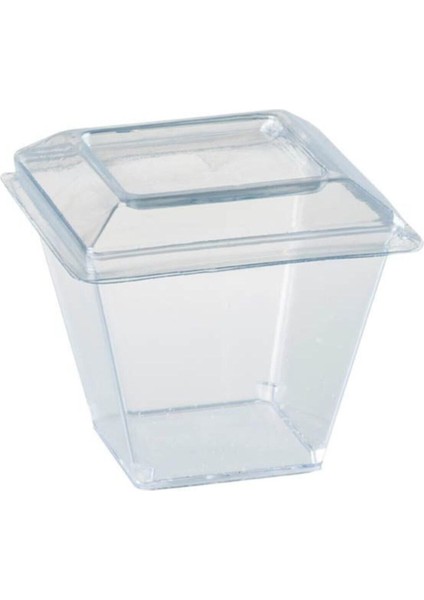 60 ml Kübik Kase Seti, Şeffaf Plastik Sosluklar, 25 Adet fiyatları