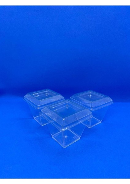 60 ml Kübik Kase Seti, Şeffaf Plastik Sosluklar, 25 Adet indirimleri