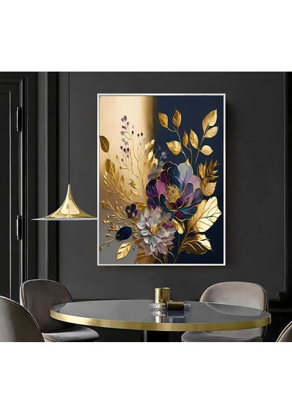 |gold Mürdüm Çiçek Modeli ( CKD-076 ) |çerçeveli Kanvas Tablo Ckdikey fiyatları