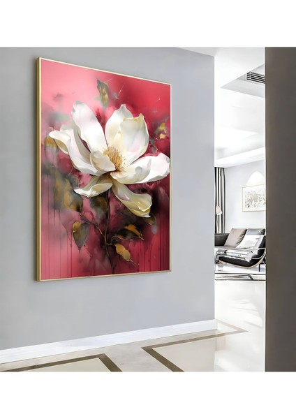 |pembe Beyaz Çiçek Modeli ( CKD-131) |çerçeveli Kanvas Tablo Ckdikey