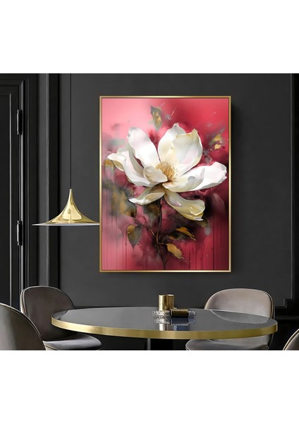 |pembe Beyaz Çiçek Modeli ( CKD-131) |çerçeveli Kanvas Tablo Ckdikey modelleri