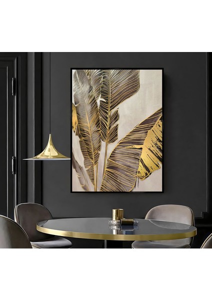 | Gold Yaprak Modeli ( CKD-139) |çerçeveli Kanvas Tablo Ckdikey modelleri