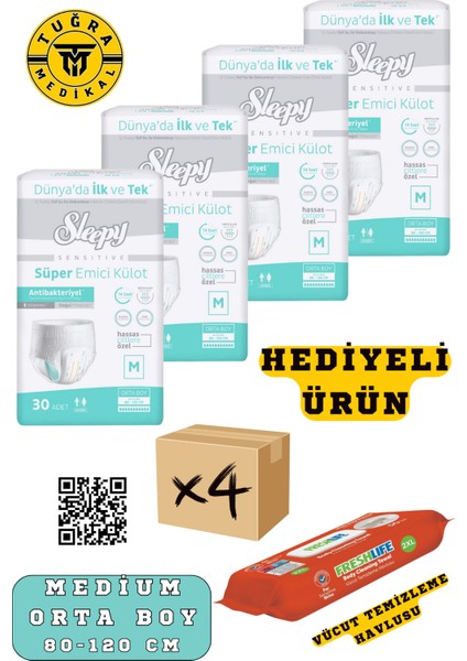 Külotlu Hasta Bezi Large Beden 120 Adet (4paket) (Hediyeli) fiyatları