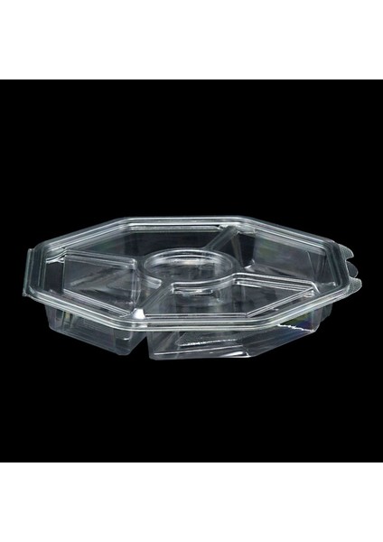 Çok Renkli 5 Bölmeli Kapaklı Sızdırmaz Plastik Ambalaj Seti 10 Adet