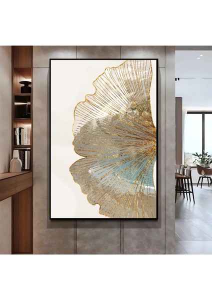 |krem Gold Bohem Soyut Model (CKD-099) |çerçeveli Kanvas Tablo Ckdikey