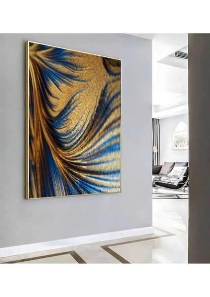 |lacivert Gold Soyut Model ( CKD-043) |çerçeveli Kanvas Tablo Ckdikey modelleri