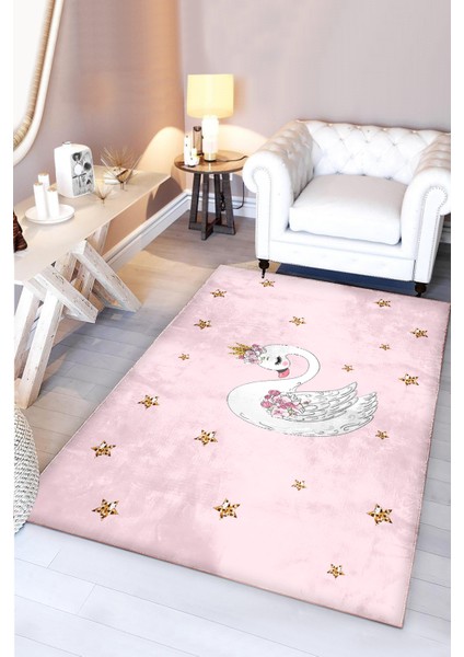 Sevimli Kuğu Bambu Çocuk Halısı