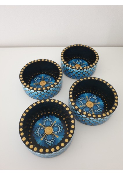 4'lü Ahşap Çerezlik Takımı, Şık ve Kullanışlı, Mavi Renkli. fiyatları