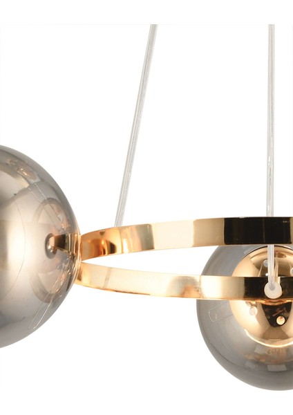 Füme Glop Camlı Modern 3'lü Halka Avize, Şık ve Zarif Aydınlatma Seçeneği indirimleri