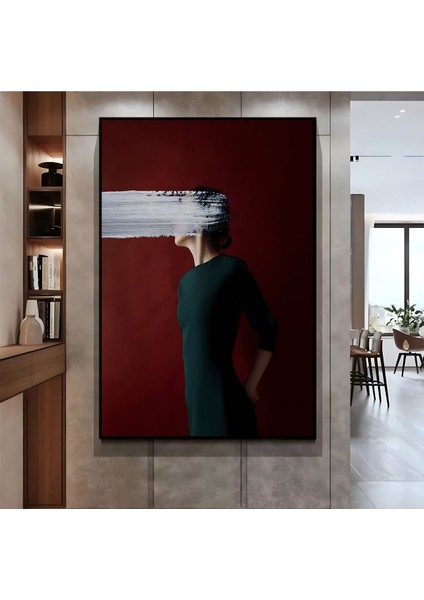 |bordo Kadın Model ( CKD-027 ) |çerçeveli Kanvas Tablo Ckdikey fiyatları