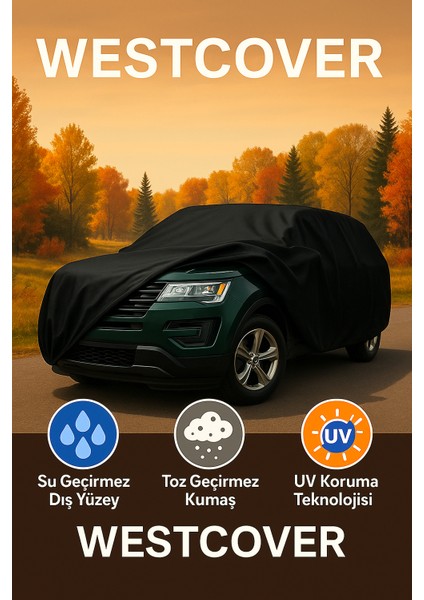 Hyundai Tucson Suv 2020-2025 Uyumlu Araba Brandası Siyah Renk Oto Çadırı Su Geçirmez Uv'li