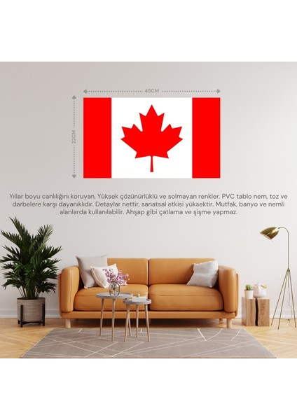 Kanada Ülke Bayrağı 45X22CM Duvar Tablosu Çerçevesiz Pvc Tablo fiyatları