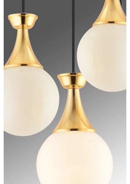 3'lü Siyah Gold Glop Cam Aydınlatma Seti modelleri