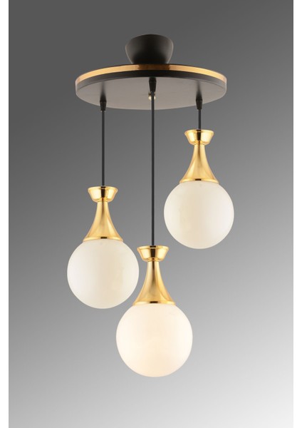 3'lü Siyah Gold Glop Cam Aydınlatma Seti fırsatları