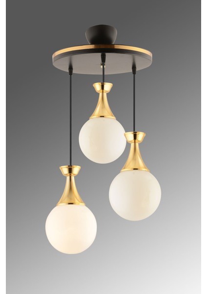 3'lü Siyah Gold Glop Cam Aydınlatma Seti indirimleri