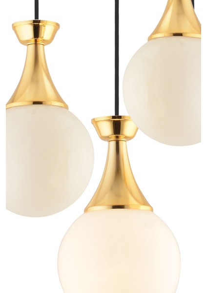 3'lü Siyah Gold Glop Cam Aydınlatma Seti