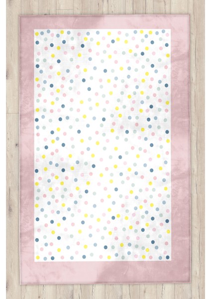 Puantiyeli Pembe Bambu Çocuk Halısı fiyatları