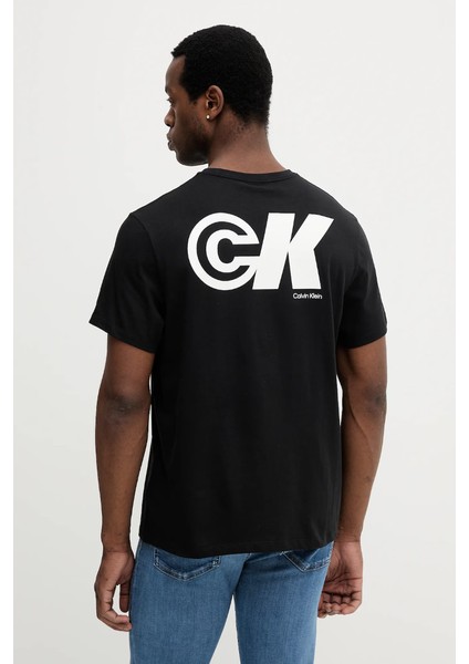 Ck LV04RC835G Ss 20S Ck Sport Logo Graphıc Tee Erkek Tshirt