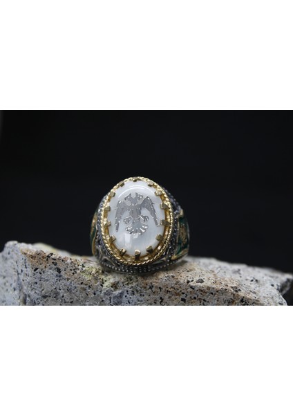 Osmanlı Bayraklı 925 Ayar Erkek Gümüş Yüzük fiyatları