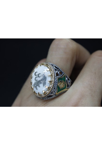 Osmanlı Bayraklı 925 Ayar Erkek Gümüş Yüzük modelleri