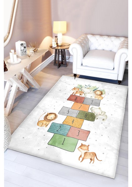 Sevimli Hayvanlar Bambu Çocuk Halısı