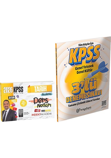 2026 Kpss Genel Yetenek Genel Kültür Tarih Akademisi Ders Notları - 3 Deneme