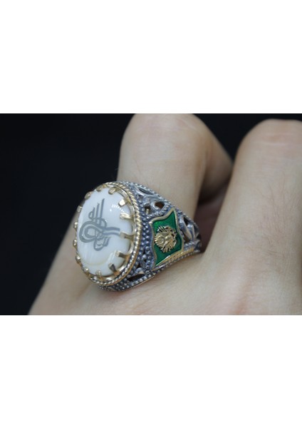 Osmanlı Bayraklı 925 Ayar Erkek Gümüş Yüzük fiyatları