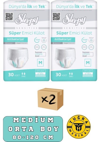 Külotlu Hasta Bezi Large Beden 60 Adet (2 Paket)