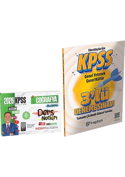 2026 Kpss Genel Yetenek Genel Kültür Coğrafya Akademisi Ders Notları - 3 Deneme