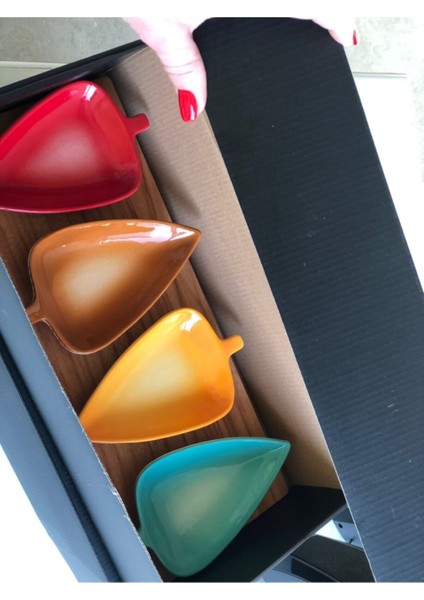 Renkli 4'lü Tahta Çerezlik Seti, Şık ve Kullanışlı Ev Dekoru Ürünü modelleri