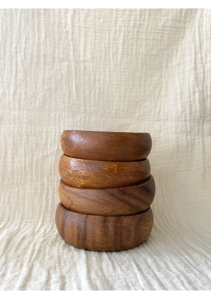 Kahverengi Akasya Çerez Kasesi Seti, Şık ve Kullanışlı Tasarım