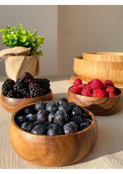 Kahverengi Akasya Çerez Kasesi Seti, Şık ve Kullanışlı Tasarım modelleri