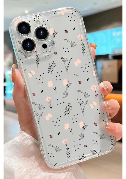 Iphone 15 Pro Max Uyumlu Desenli Lüx Şeffaf Silikon Kılıf Mnl4
