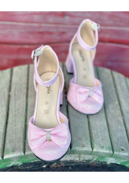 Kız Çocuk Topuklu Ayakkabı, Simli Fiyonklu Topuklu Ayakkabı fiyatları