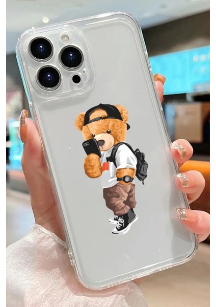 Iphone 15 Pro Max Uyumlu Desenli Lüx Şeffaf Silikon Kılıf MNL19 modelleri