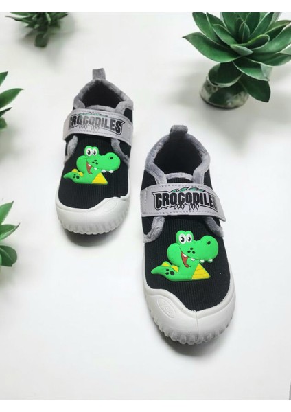 Tam Ortopedik Cırtlı Ayarlanabilir Kaymaz Taban Timsah Figürlü Kreş Anaokulu Ev Panduf