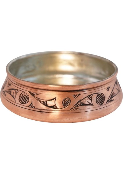 El Işlemeli Bakır Çerezlik, 10 Cm, Oyma Nakış, Şık ve Zarif Tasarım