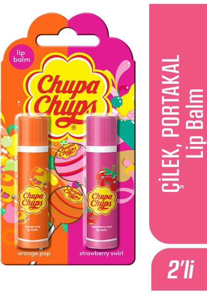 Lip Balm Dudak Bakım Kremi 4gr Çilek ve Portakal 2li