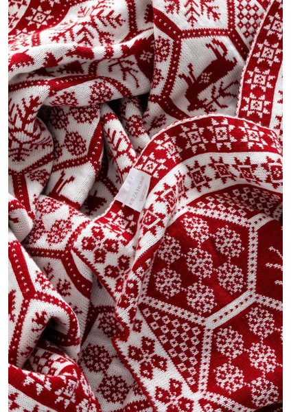 Yılbaşı Desenli Kırmızı Battaniye 130X170, Sıcak ve Rahat Uyku Için Ideal indirimleri
