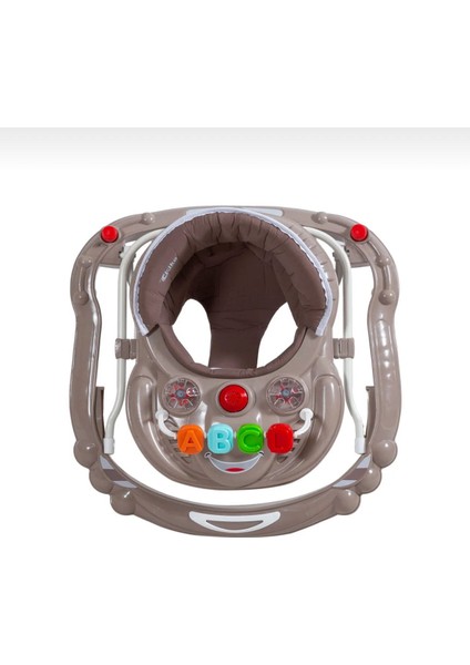 BabyStep Pro Oyuncaklı Yürüteç | Öğretici ve Eğitici | Stoplu Bej Yürüteç