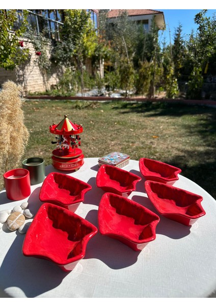Kırmızı Yılbaşı Temalı Çerezlik 6'lı, Şık ve Renkli Aksesuar Seti fiyatları
