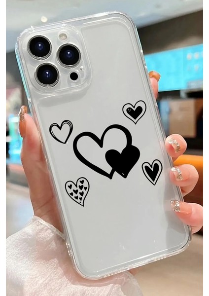 Iphone 15 Pro Uyumlu Desenli Şeffaf Silikon Kılıf MNL17 modelleri